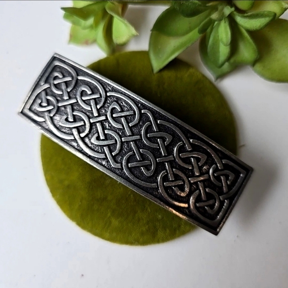Accessories - Pewter Celtic Knots Barrette Hair Pin Made In France
